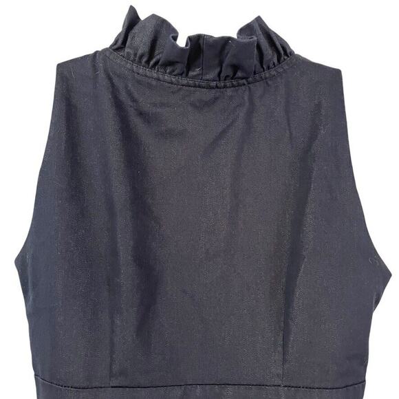 London Times Denim Cotton Stretch V-Neck Sheath Sleeveless Pleated Dress sz 8 - Picture 13 of 16